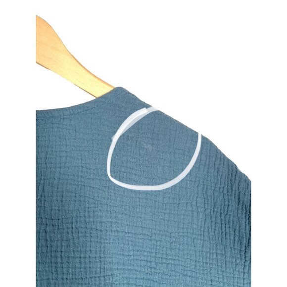 BOBI Drawstring‎ Easy Romper in Beach Gauze sz L Blue Stone - Picture 8 of 11